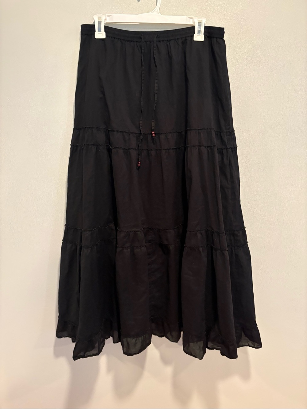 Ann Taylor Black Tiered Maxi Skirt